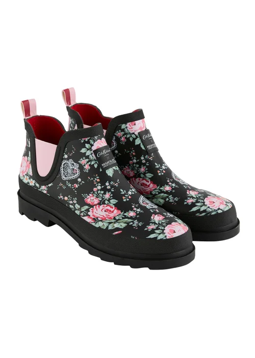 Regatta Low Cath Kidston Welly Black Floral Hackney Rose - Size 6 Image 2