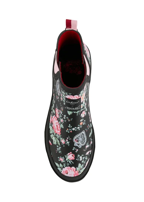 Regatta Low Cath Kidston Welly Black Floral Hackney Rose - Size 6 Image 5