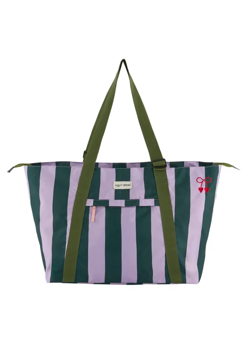 Regatta Lightweight Cath Kidston Boulder Tote Bag Lilac & Green Candy Stripe - Single Image 5