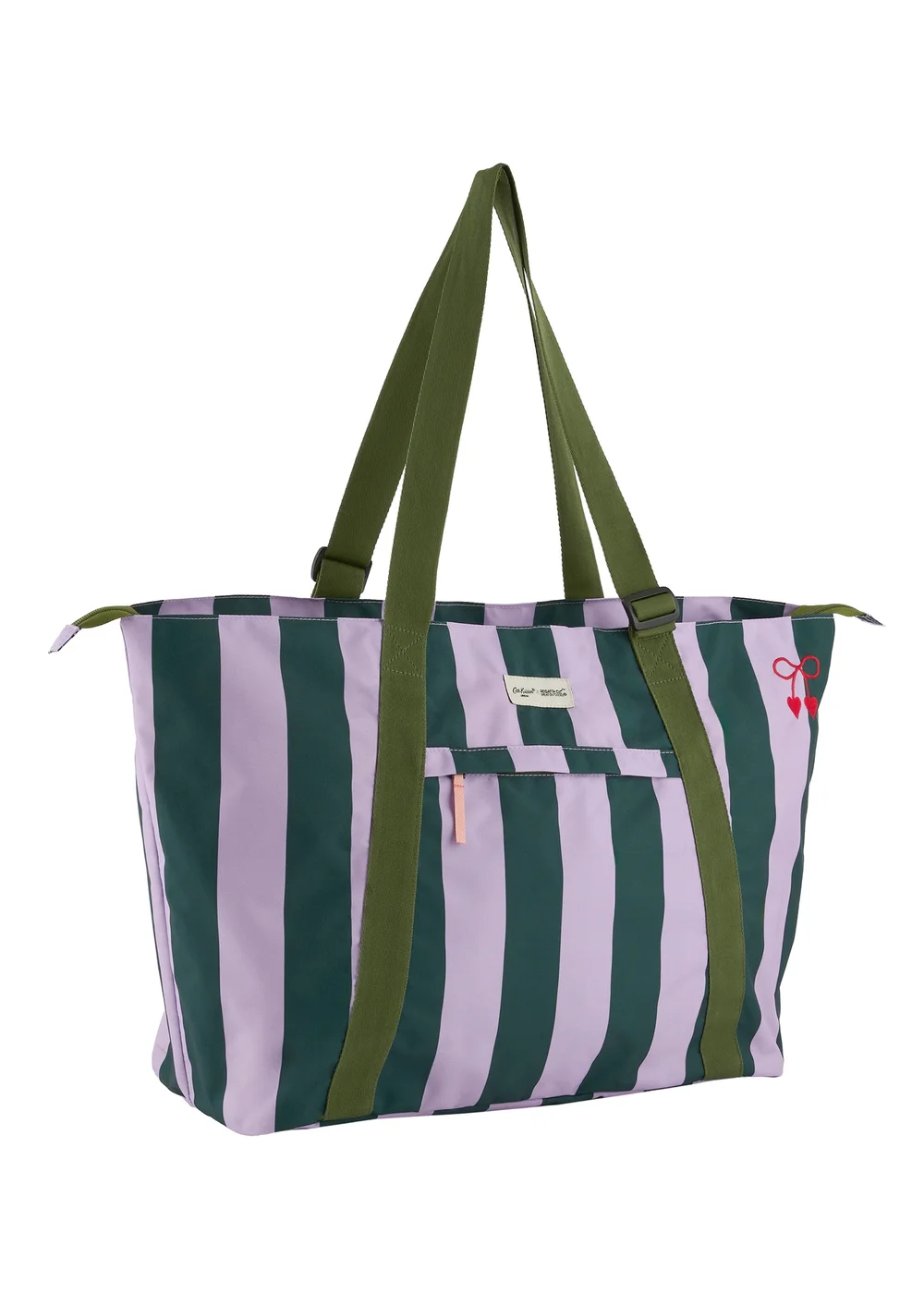 Regatta Lightweight Cath Kidston Boulder Tote Bag Lilac & Green Candy Stripe - Single Image 6