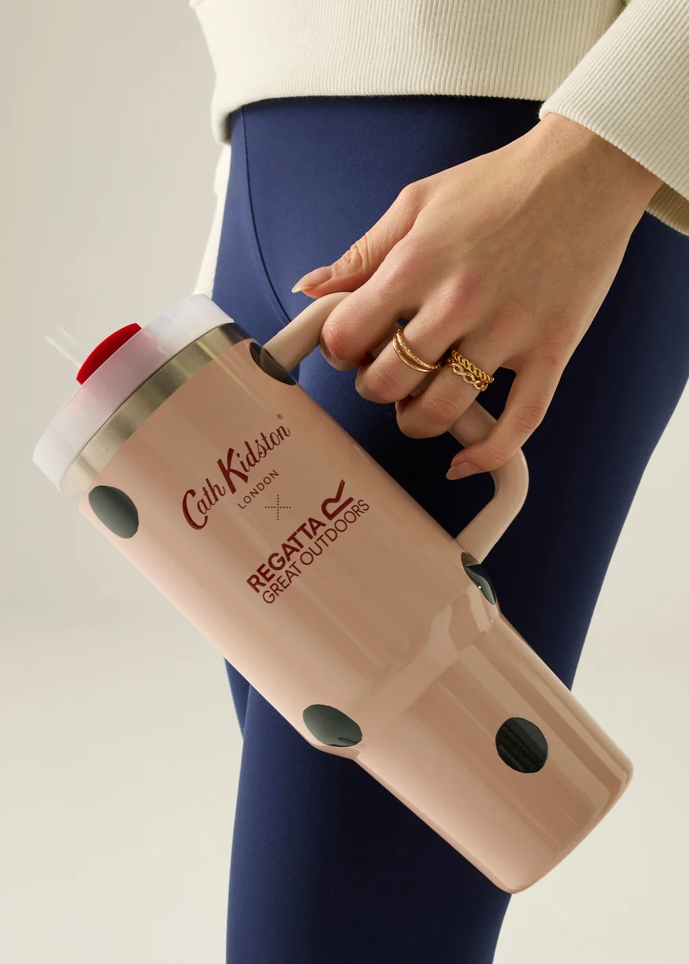 Regatta 1.2L Cath Kidston Thermal Mug Cream Spot Print - Single Image 1