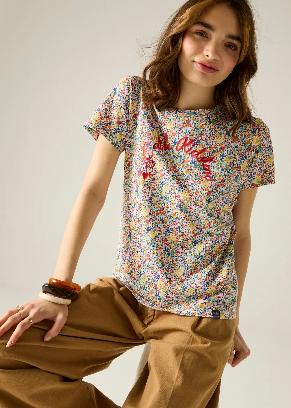 Regatta Crew Neck Cath Kidston T-Shirt Floral Cream Harmony Ditsy - 12 Image 5
