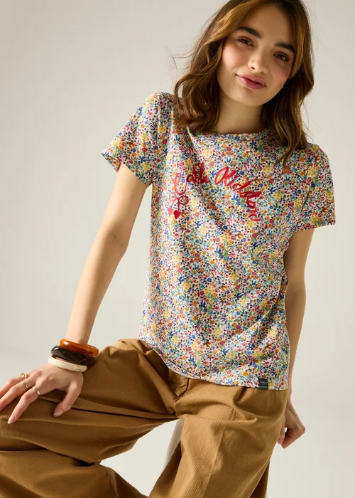 Regatta Crew Neck Cath Kidston T-Shirt Floral Cream Harmony Ditsy - 12 Image 5