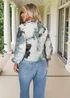 AX Paris Duck Egg Marble Print Long Sleeve Ruffle Neck Top - 14 Image 5
