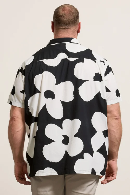 BadRhino Black Flower Poplin Shirt - 5-6XL Image 3