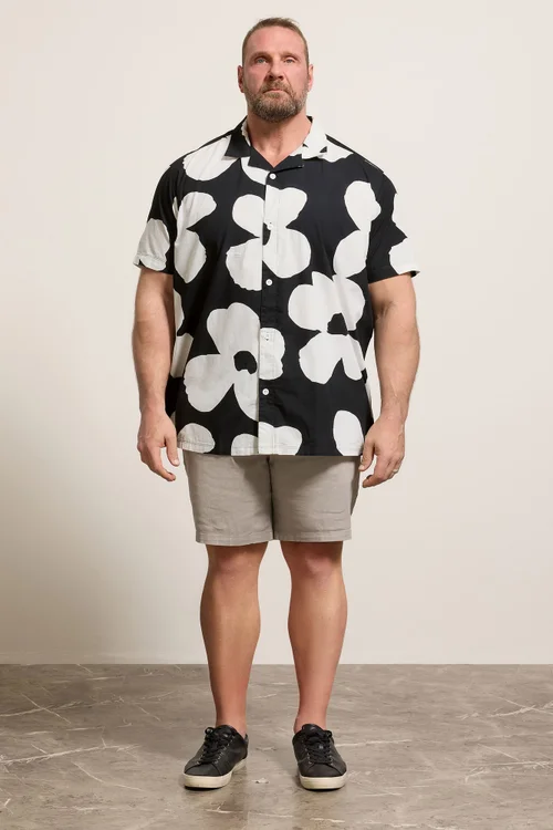 BadRhino Black Flower Poplin Shirt - 5-6XL Image 2