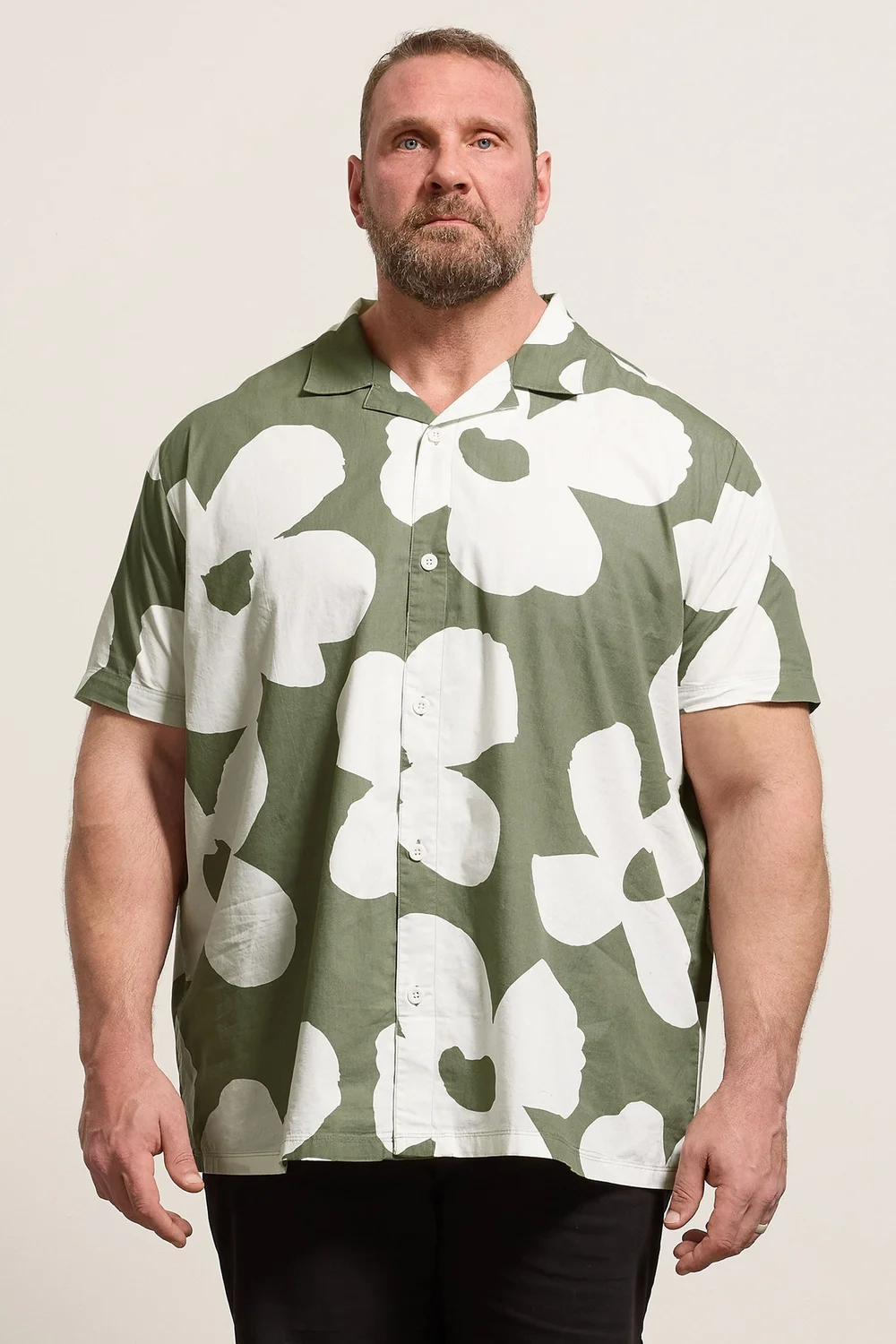 BadRhino Green Flower Poplin Shirt - 7-8XL Image 1