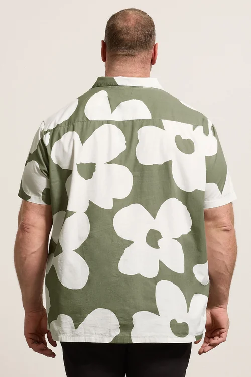 BadRhino Green Flower Poplin Shirt - 7-8XL Image 3