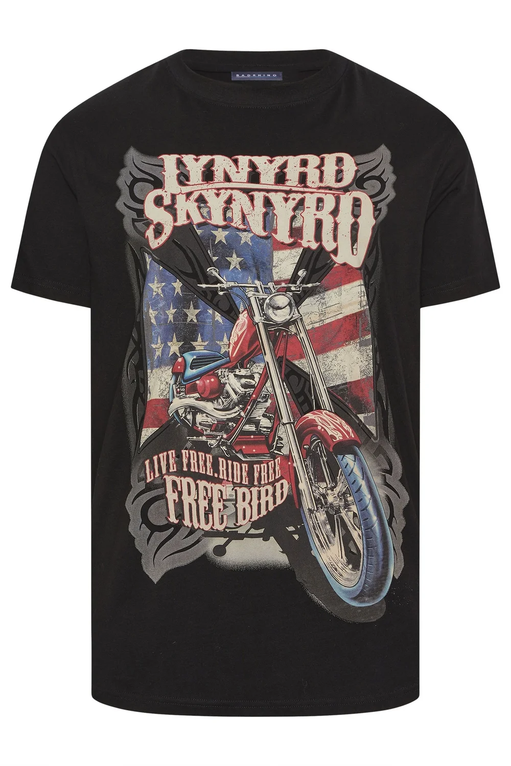 BadRhino Black Lynyrd Skynyrd Bike Graphic T-Shirt - 5-6XL Image 5