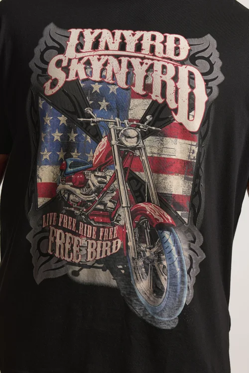 BadRhino Black Lynyrd Skynyrd Bike Graphic T-Shirt - 5-6XL Image 4