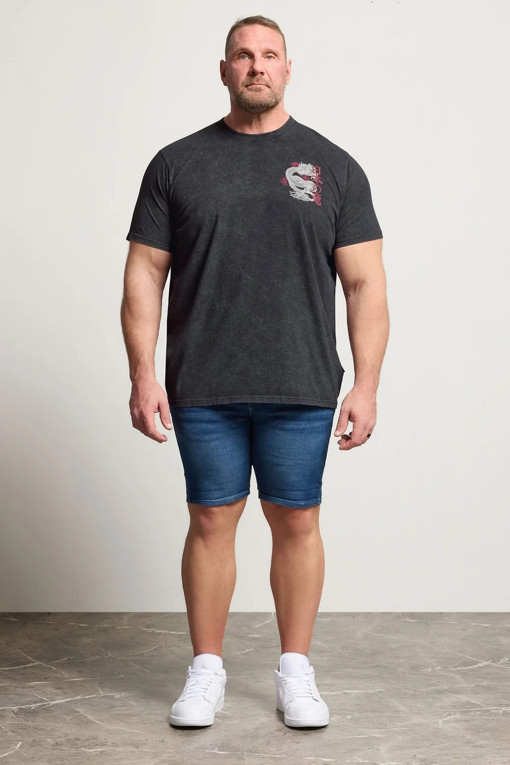 BadRhino Black Dragon Graphic Acid Wash T-Shirt - 2XL Image 2