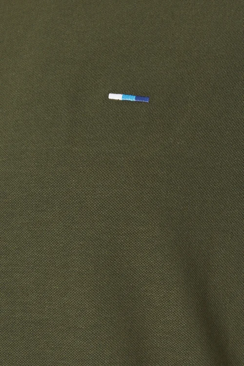 BadRhino Olive Green Pique Ringer T-Shirt - 5-6XL Image 5