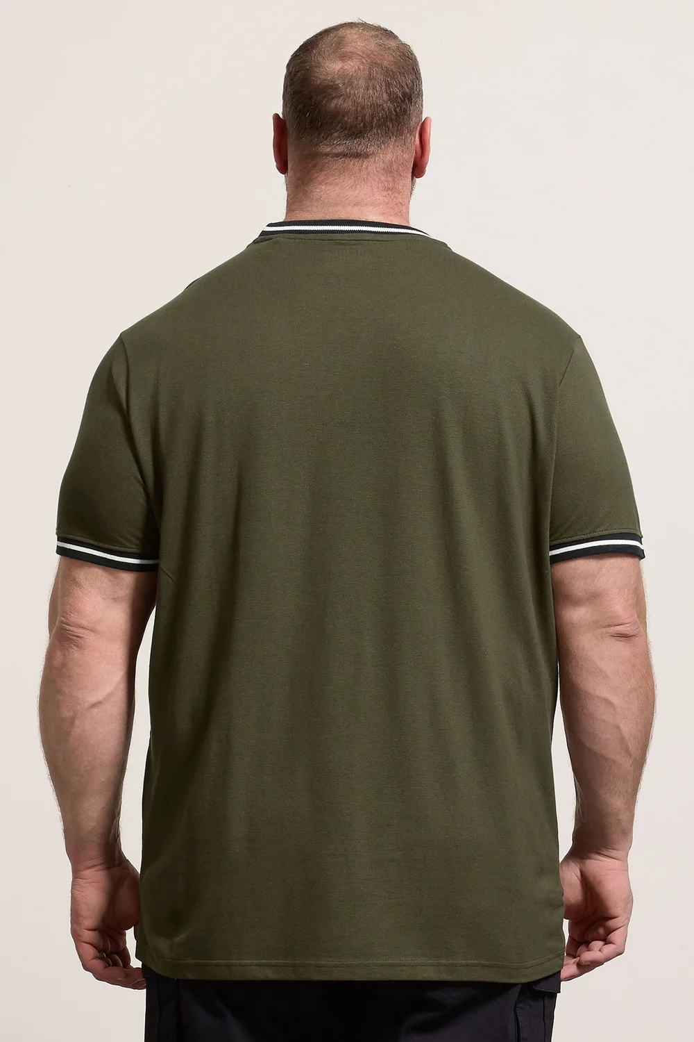 BadRhino Olive Green Pique Ringer T-Shirt - 5-6XL Image 3