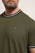 BadRhino Olive Green Pique Ringer T-Shirt - 5-6XL Image 4