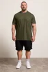 BadRhino Olive Green Pique Ringer T-Shirt - 5-6XL Image 2