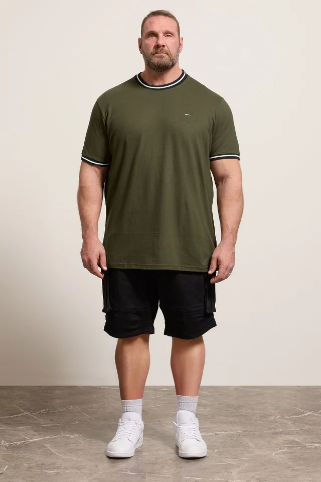 BadRhino Olive Green Pique Ringer T-Shirt