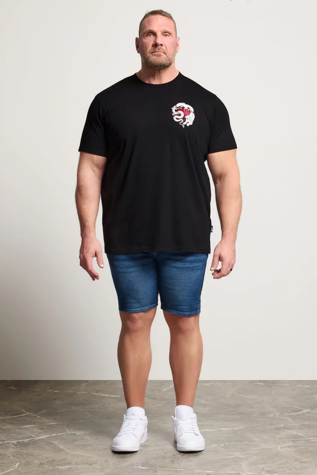 BadRhino Black Japanese Animal Graphic T-Shirt