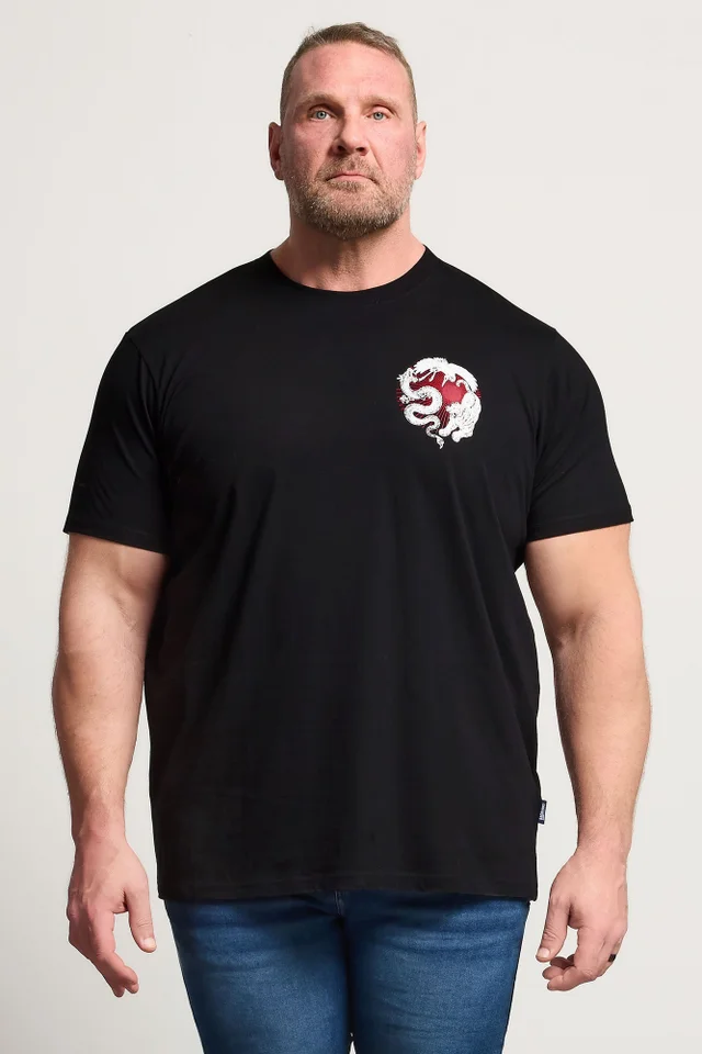 BadRhino Black Japanese Animal Graphic T-Shirt