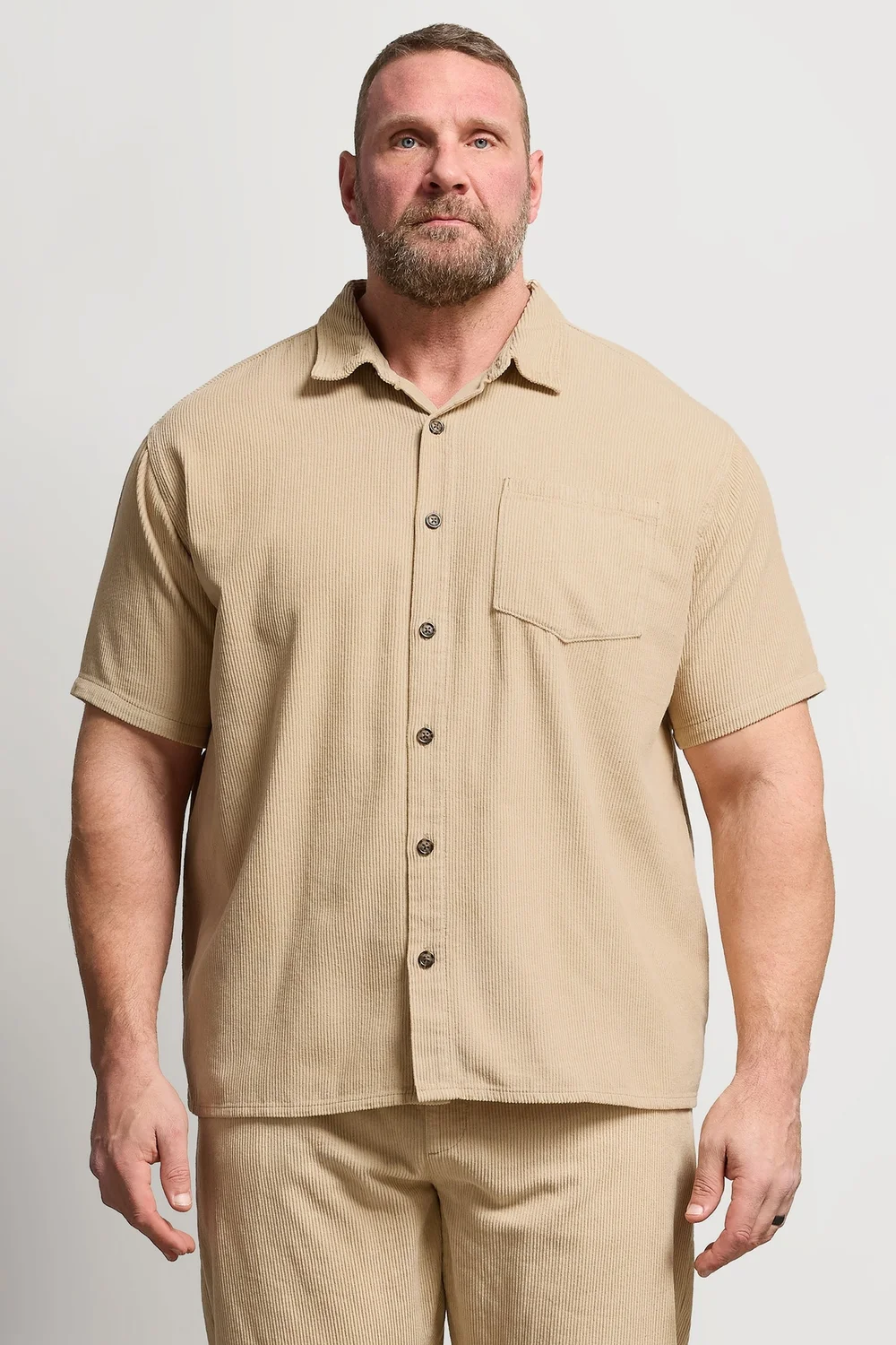 BadRhino Natural Brown Corduroy Overshirt - 7-8XL Image 1