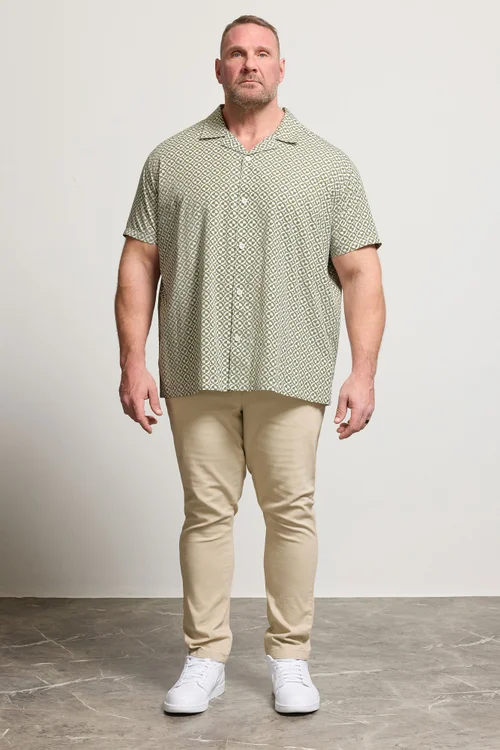 BadRhino Green Geometric Poplin Shirt - 2XL Image 3
