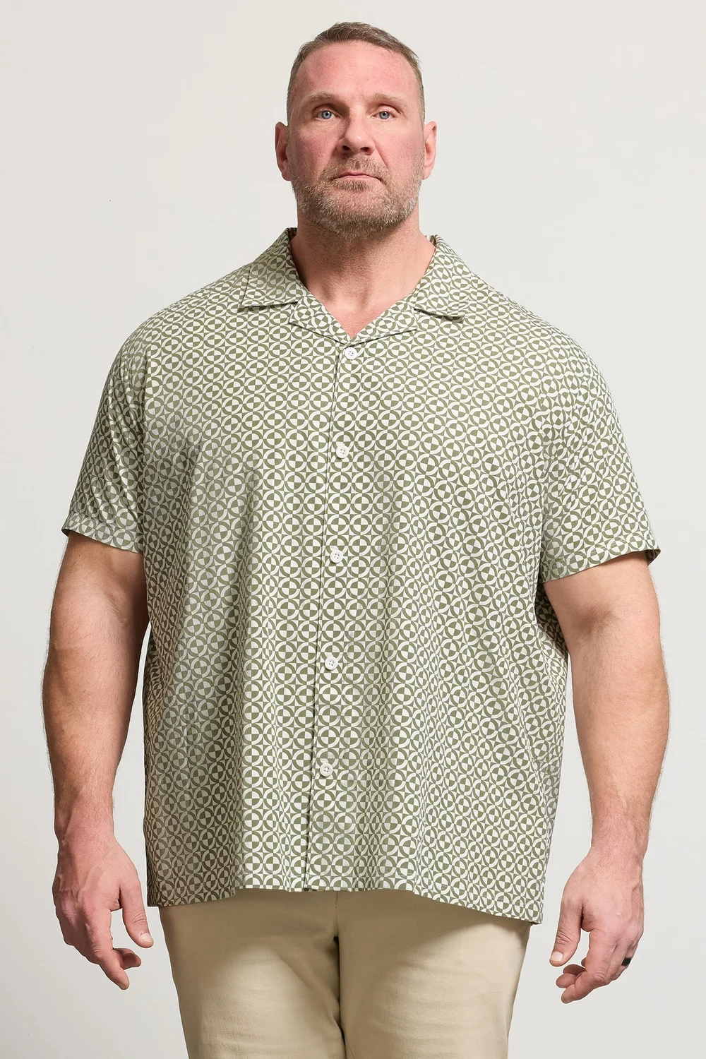 BadRhino Green Geometric Poplin Shirt - 2XL Image 2