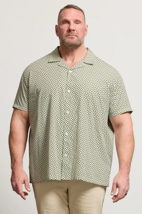BadRhino Green Geometric Poplin Shirt - 2XL Image 2