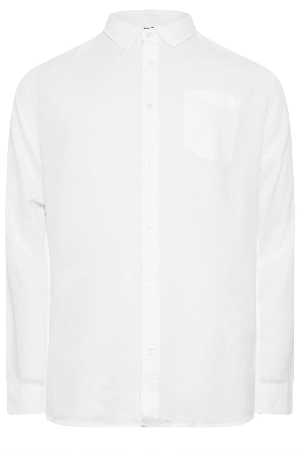 BadRhino White Long Sleeve Linen Blend Shirt - 5-6XL Image 5