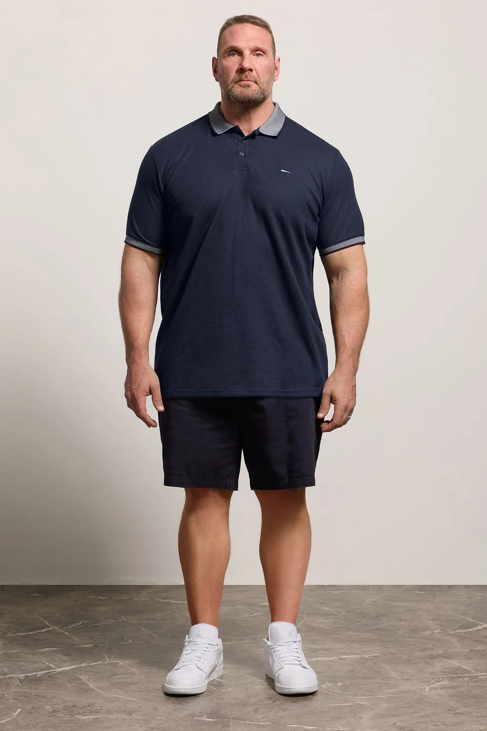 BadRhino Navy Blue Two Tone Waffle Polo Shirt - 3XL Image 2