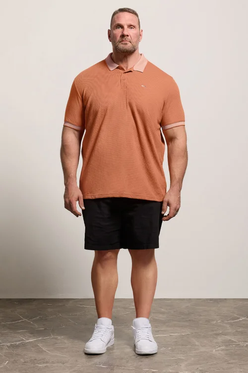 BadRhino Orange Two Tone Waffle Polo Shirt - XL Image 2