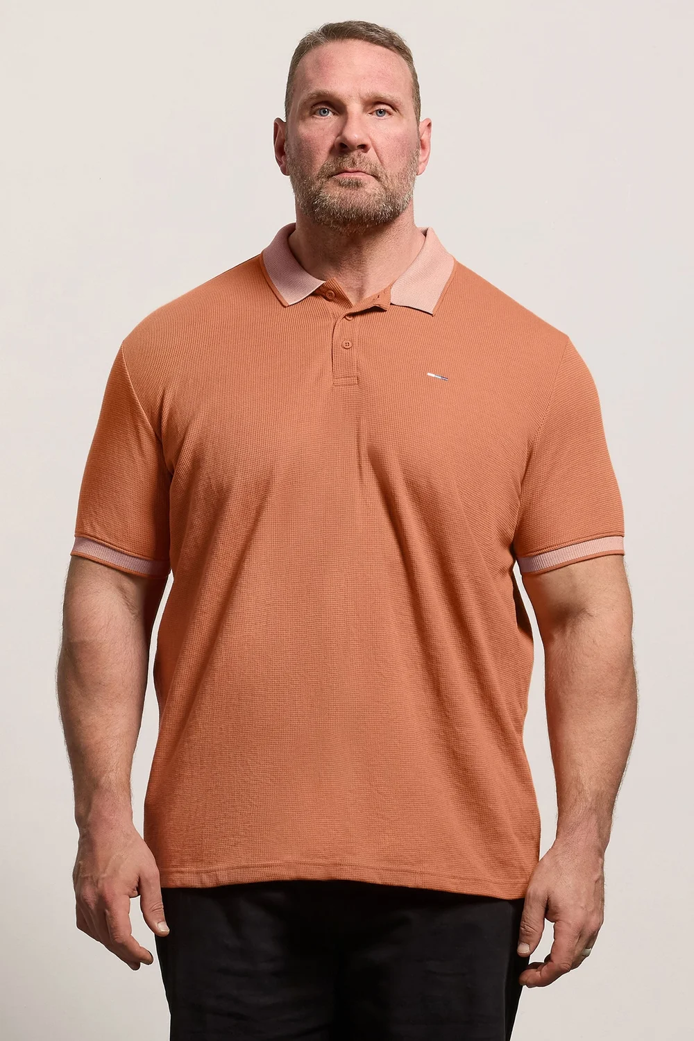 BadRhino Orange Two Tone Waffle Polo Shirt - XL Image 1