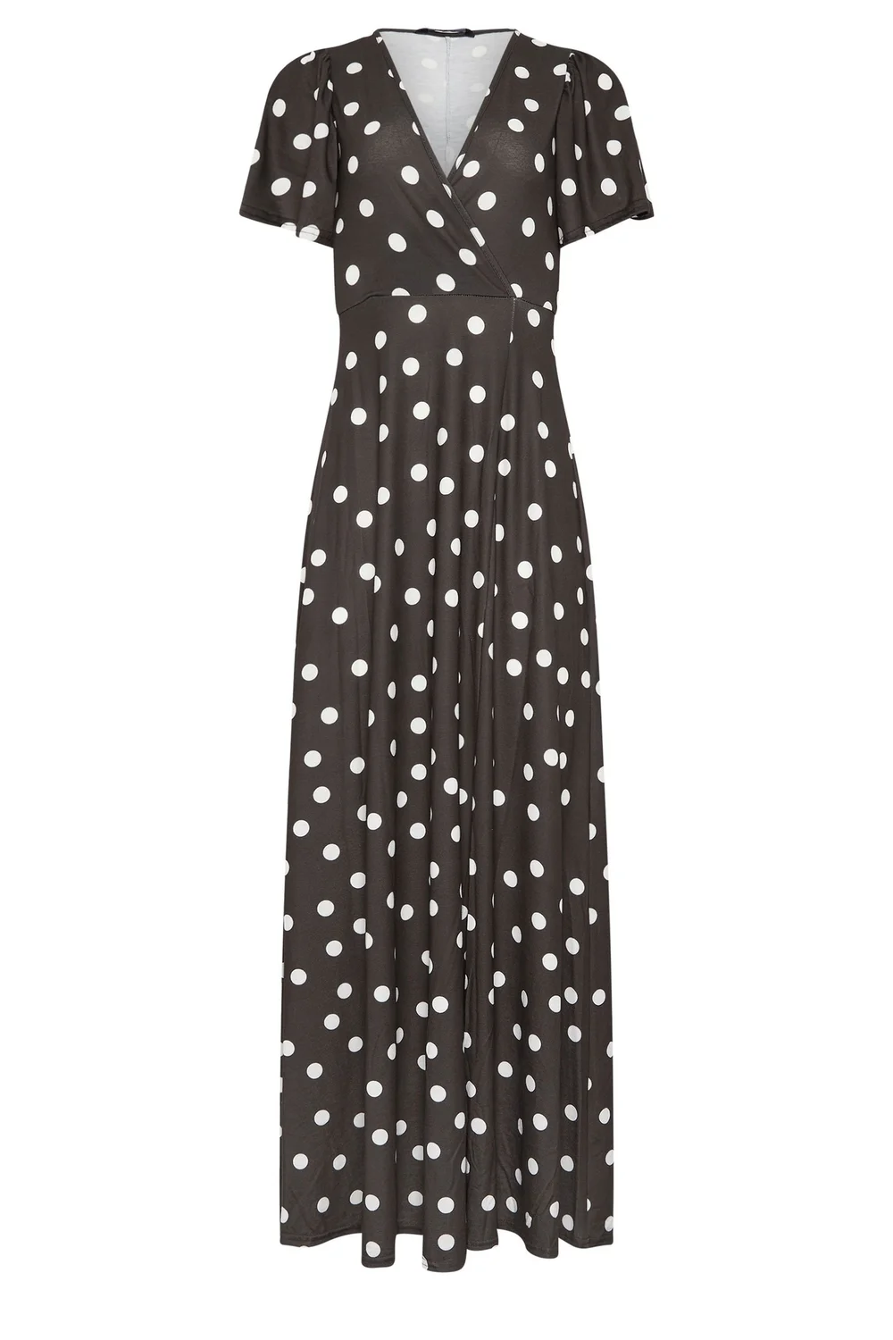 Long Tall Sally Chocolate Brown Spot Wrap Maxi Dress - 16 Image 5