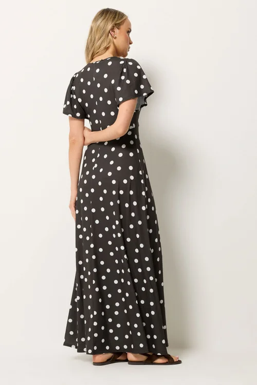 Long Tall Sally Chocolate Brown Spot Wrap Maxi Dress - 16 Image 3