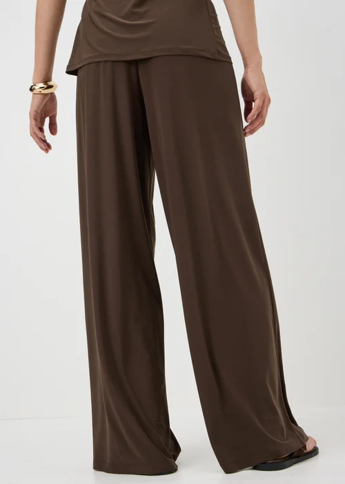 Brown Wide Leg Co Ord Trousers - 16/L29 Image 2