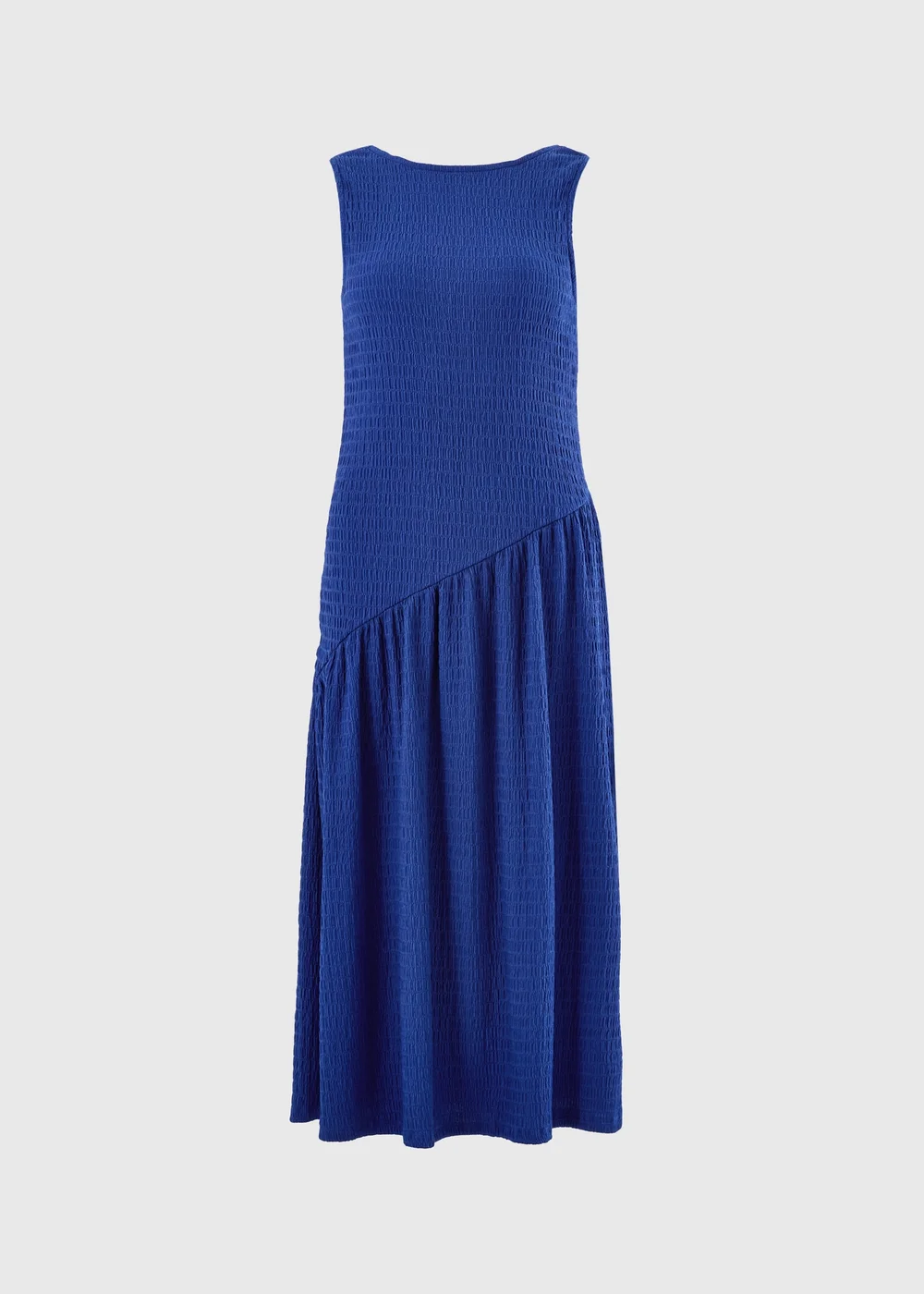 Cobalt Textured Drop Waist Midaxi Dress - 8 Image 2