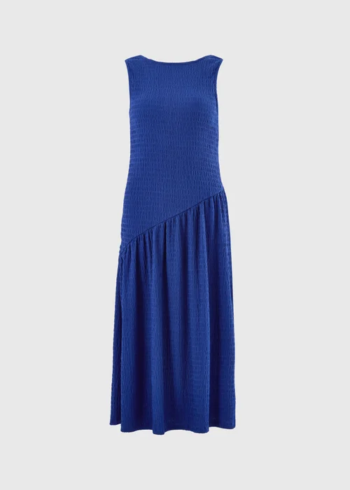 Cobalt Textured Drop Waist Midaxi Dress - 8 Image 2