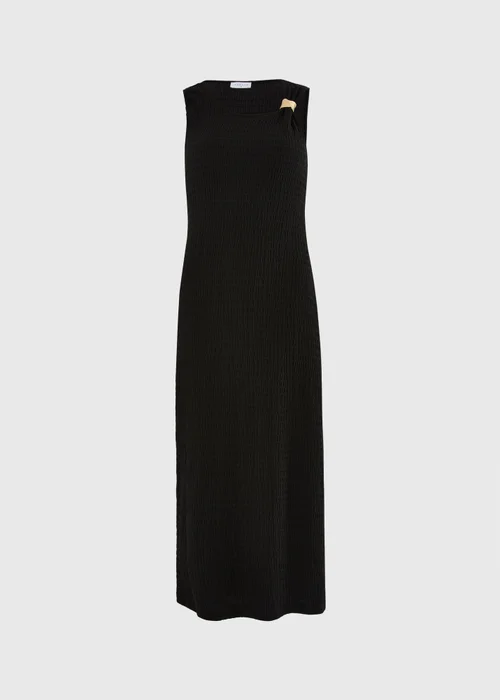 Black Textured Midaxi Dress - 8 Image 4