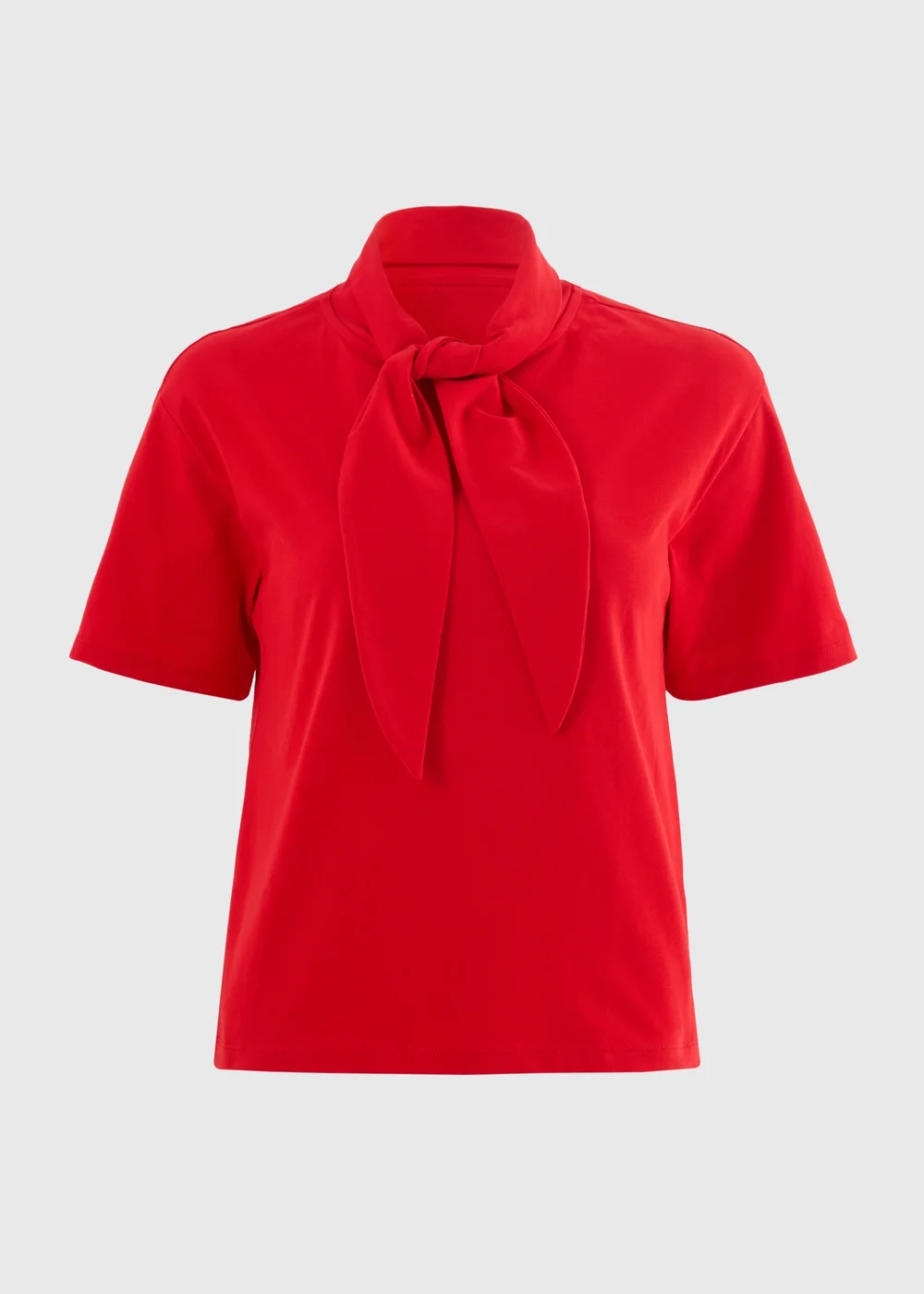 Red Scarf Neck T-Shirt - 10 Image 3