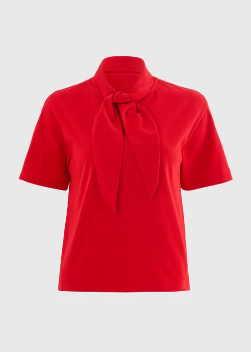 Red Scarf Neck T-Shirt - 10 Image 3