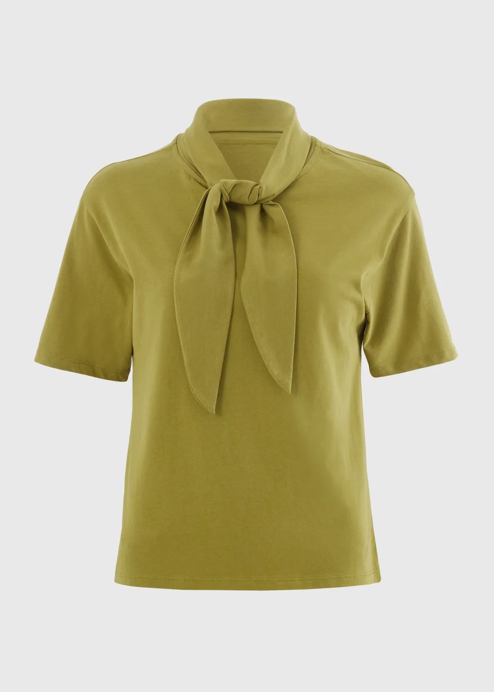 Olive Scarf Neck T-Shirt - 8 Image 1