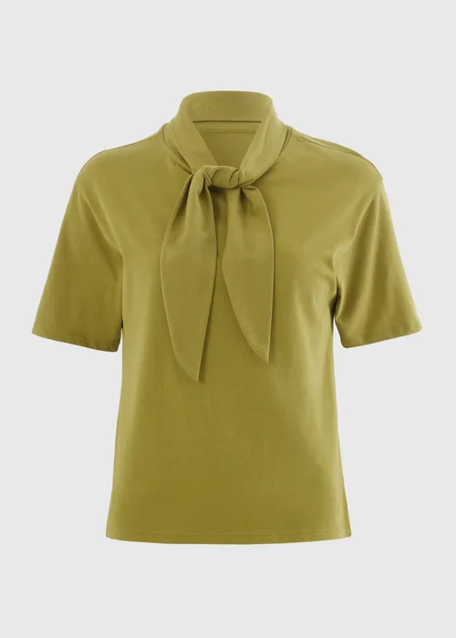Olive Scarf Neck T-Shirt - 8 Image 4