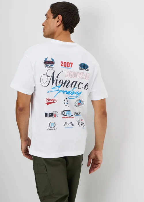 White Monaco Racing Graphic T-Shirt - S Image 2