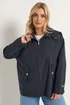 Yours Curve Navy Blue Military Button Jacket - 16 Image 2