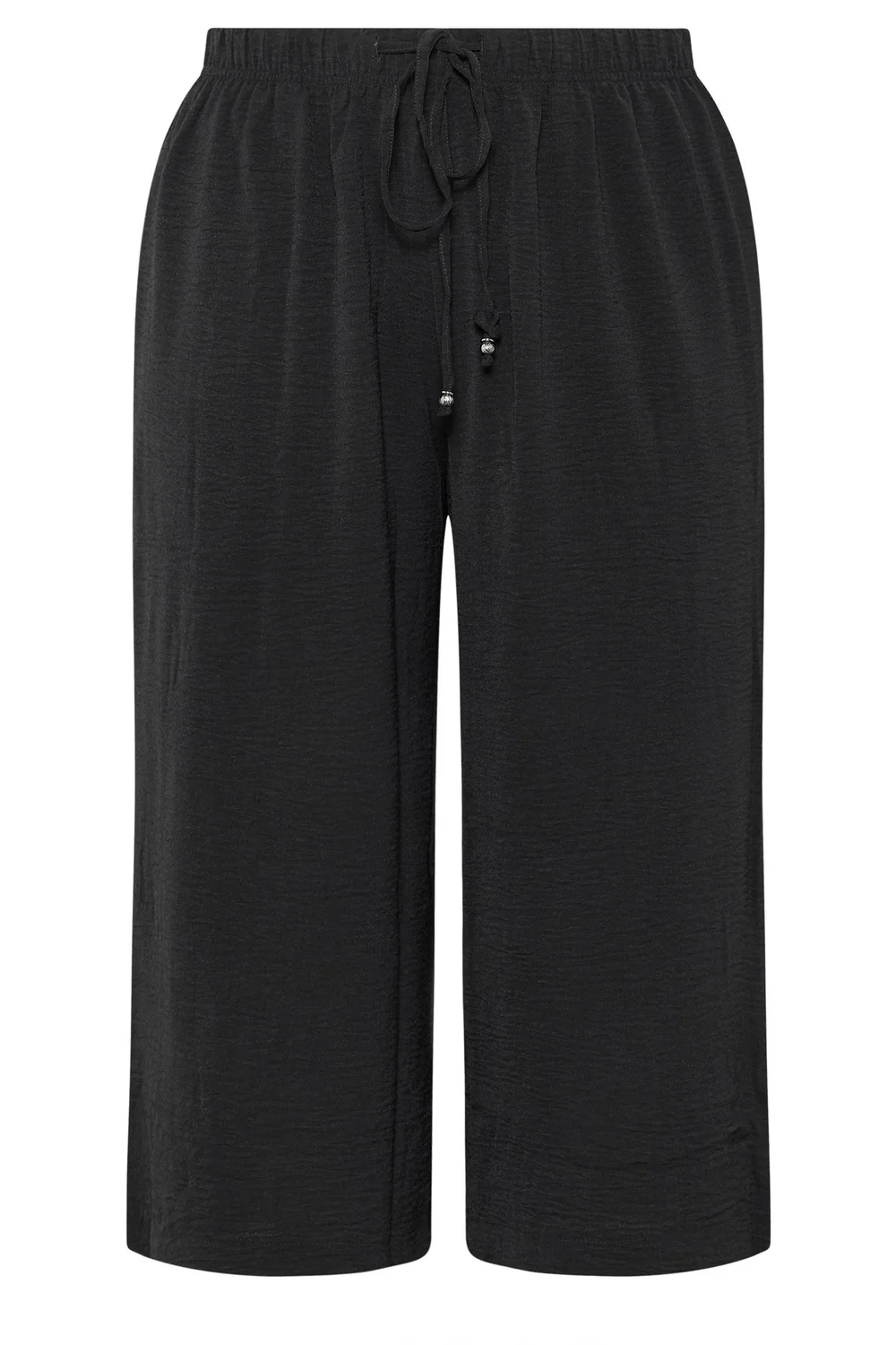 Yours Curve Black Cropped Twill Culottes - 26-28 Image 5