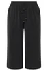 Yours Curve Black Cropped Twill Culottes - 26-28 Image 5
