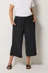 Yours Curve Black Cropped Twill Culottes - 26-28 Image 1