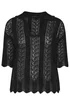 Yours Curve Black Pointelle Knitted Collared Top - 26-28 Image 5