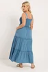 Yours Curve Blue Shirred Strappy Chambray Maxi Dress - 18 Image 4