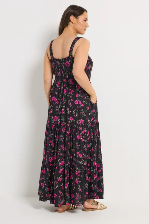 Yours Curve Black Floral Dress - 20 Image 3