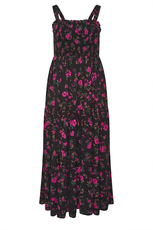 Yours Curve Black Floral Dress - 20 Image 5