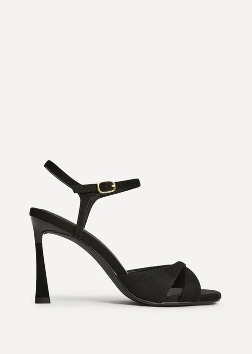 Linzi Compelled Black Faux Suede Stiletto Heeled Sandals - 4 Image 2
